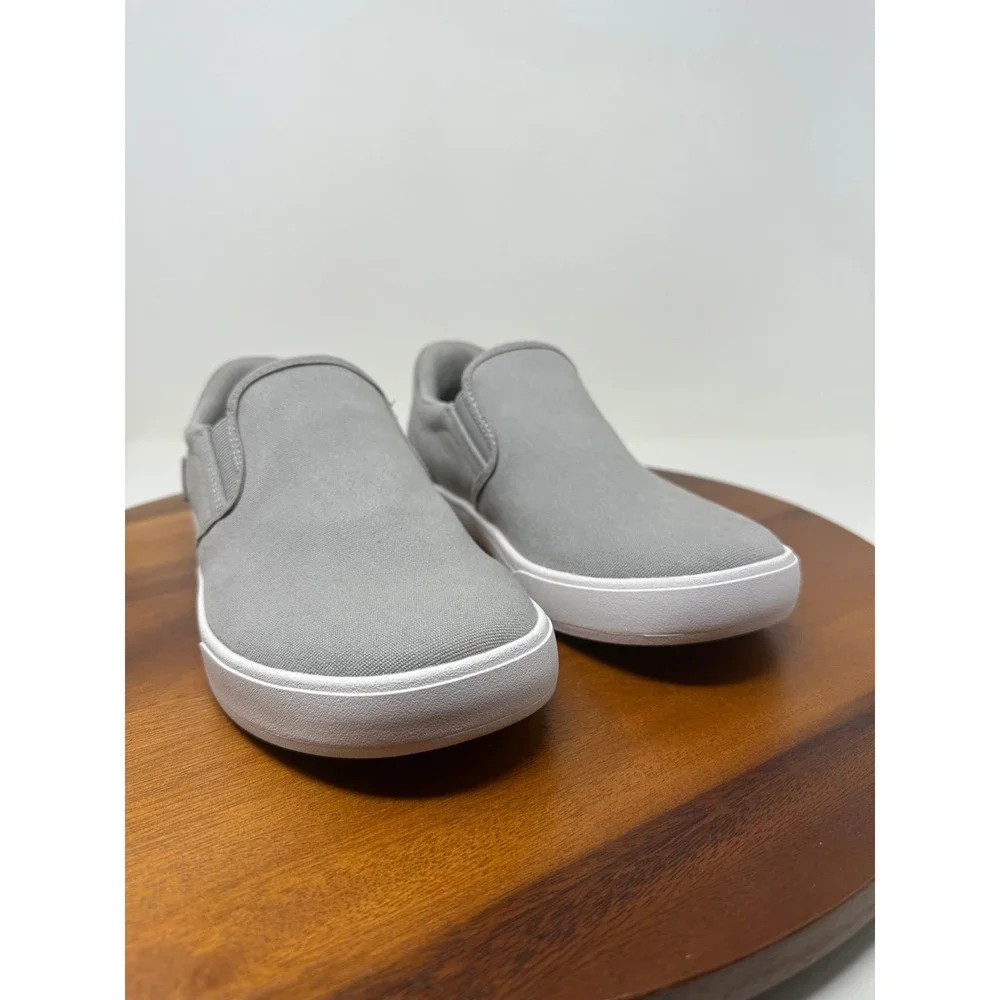 Kizik Venice Slip On Sneakers Grey Canvas Hands Free Shoes Mens 8W Womens 9.5W
